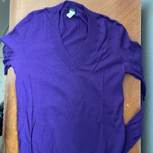 Wool Purple v-neck sweater